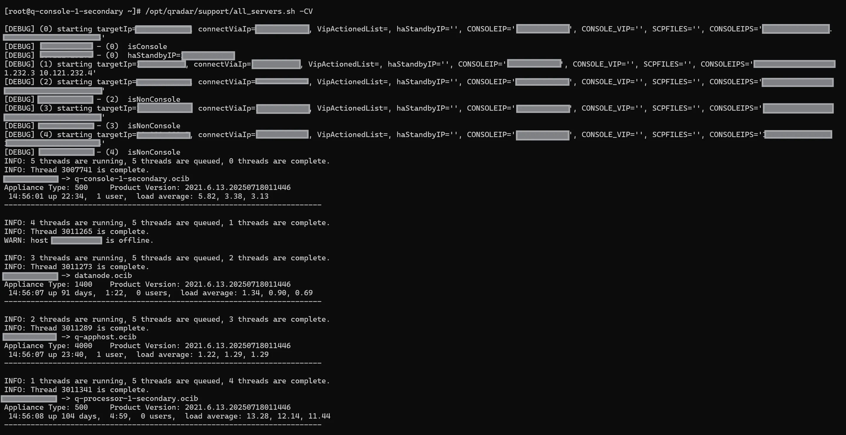 all_servers.sh command example