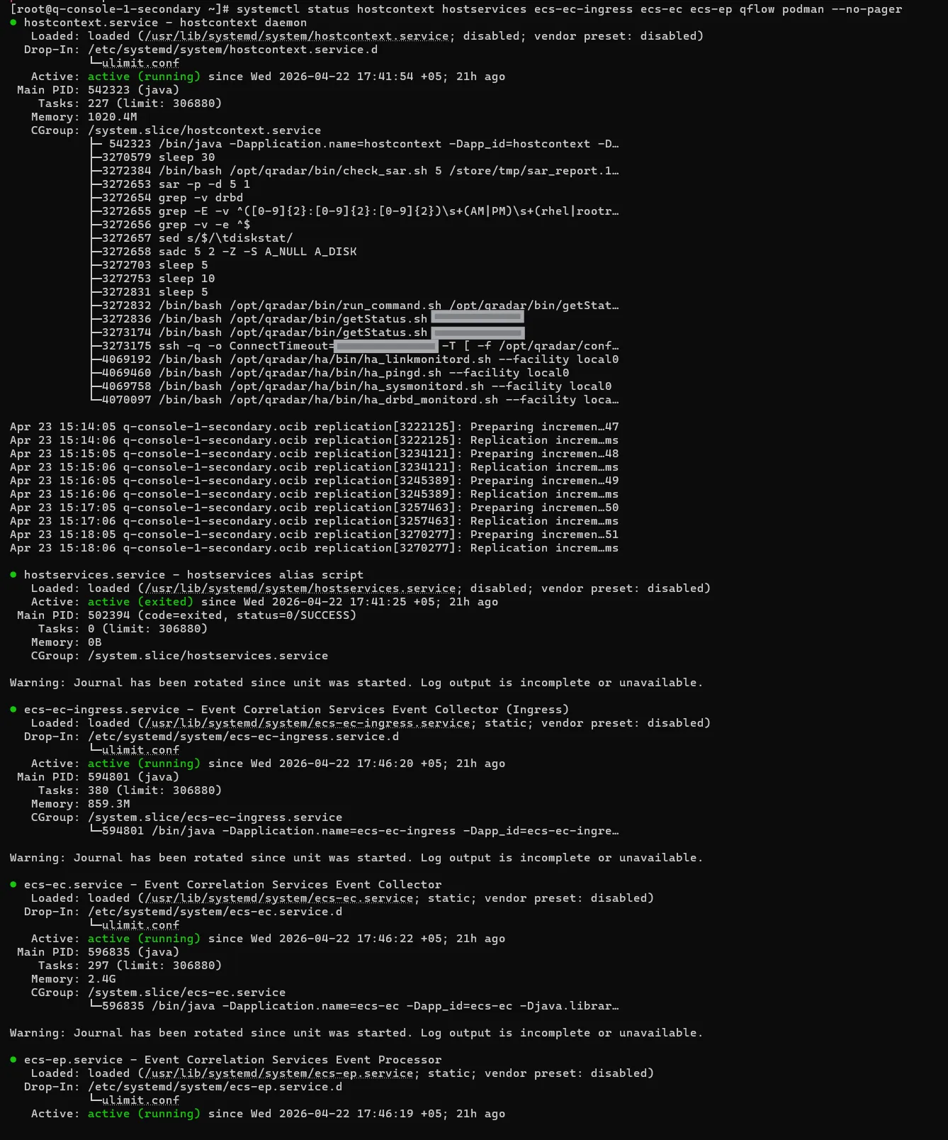 systemctl status command example