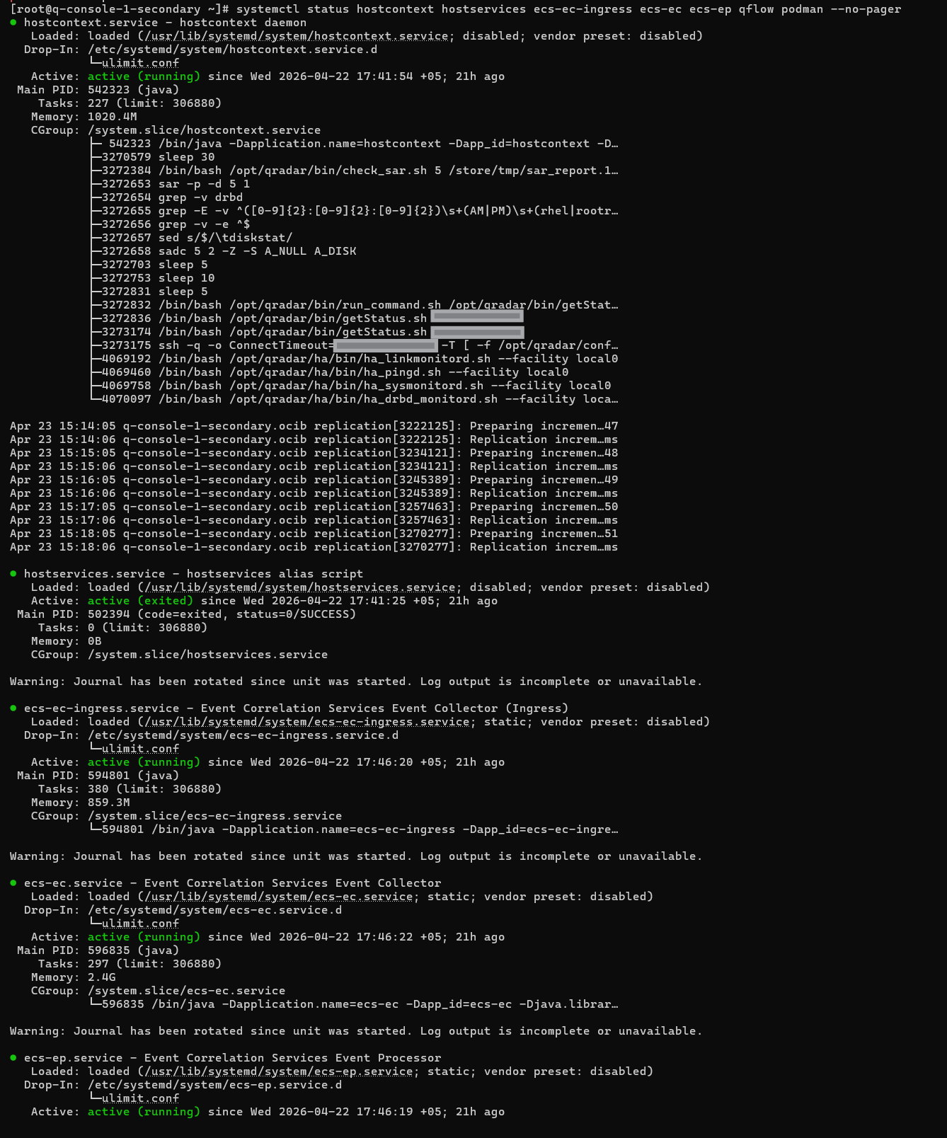 systemctl status command example
